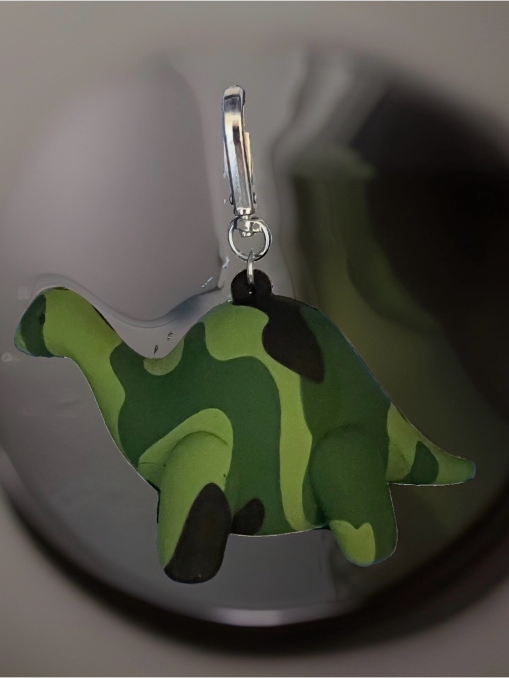 Bath Body Works NWT Camo Dinosaur Pocket Holder Keychain Charm